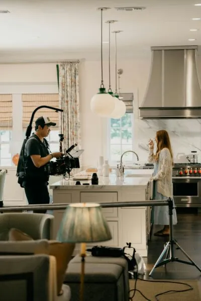 Behind the scenes of a real estate television production